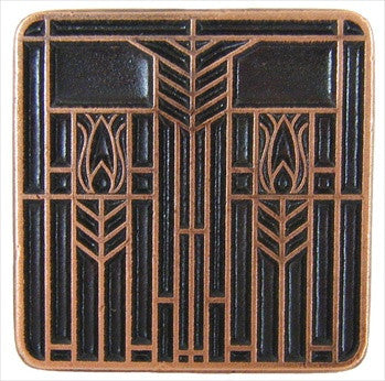 Notting Hill NHK-117-AC: Prairie Tulips Cabinet Knob - Evergreen/Antique Copper