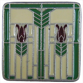 Notting Hill NHK-117-AP-A: Prairie Tulip/Spring Green Cabinet Knob - Antique Pewter