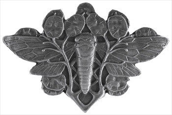 Notting Hill NHK-120-AP: Cicada On Leaves Cabinet Knob - Antique Pewter