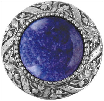 Notting Hill NHK-124-AP-BS: Victorian Jewel Cabinet Knob - Blue Sodalite/Antique Pewter