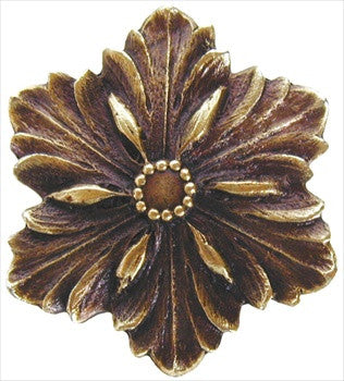 Notting Hill NHK-125-AB: Opulent Flower Cabinet Knob - Antique Brass
