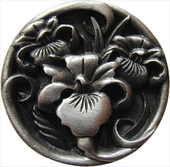 Notting Hill NHK-128-AP: River Iris Cabinet Knob - Antique Pewter