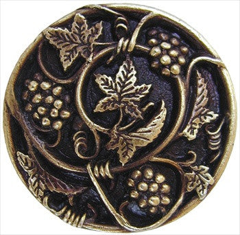 Notting Hill NHK-129-AB: Decorative Grapevines Cabinet Knob - Antique Brass