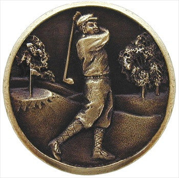 Notting Hill NHK-130-AB: Gentleman Golfer Cabinet Knob - Antique Brass