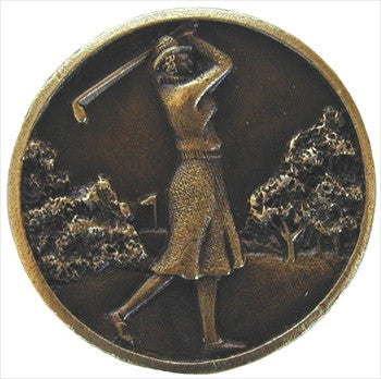 Notting Hill NHK-131-AB: Lady Of The Links Cabinet Knob - Antique Brass