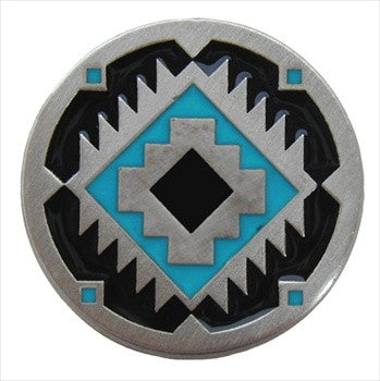 Notting Hill NHK-132-AP-B: Southwest Treasure Cabinet Knob - Turquoise/Antique Pewter