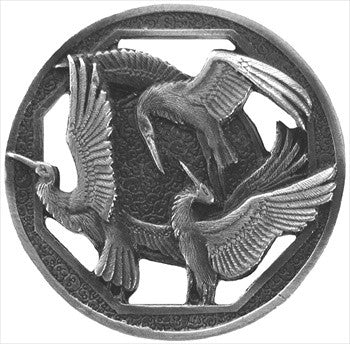 Notting Hill NHK-137-AP: Crane Dance Cabinet Knob - Antique Pewter