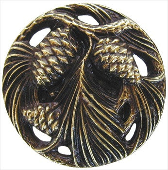 Notting Hill NHK-138-AB: Cones & Boughs Cabinet Knob - Antique Brass