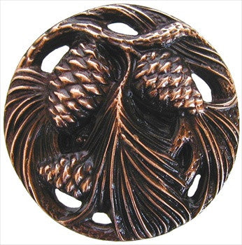 Notting Hill NHK-138-AC: Cones & Boughs Cabinet Knob - Antique Copper