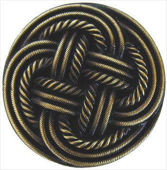 Notting Hill NHK-139-AB: Classic Weave Cabinet Knob - Antique Brass