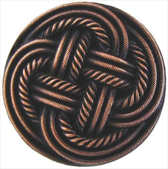 Notting Hill NHK-139-AC: Classic Weave Cabinet Knob - Antique Copper