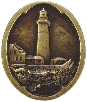 Notting Hill NHK-142-AB: Guiding Lighthouse Cabinet Knob - Antique Brass