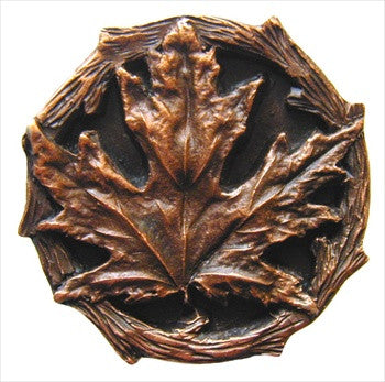Notting Hill NHK-146-AC: Maple Leaf Cabinet Knob - Antique Copper