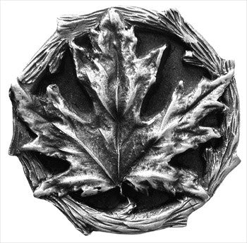 Notting Hill NHK-146-AP: Maple Leaf Cabinet Knob - Antique Pewter