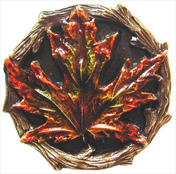 Notting Hill NHK-146-BHT: Maple Leaf Cabinet Knob - Brass
