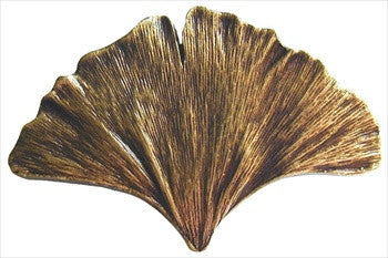 Notting Hill NHK-147-AB: Ginkgo Leaf Cabinet Knob - Antique Brass