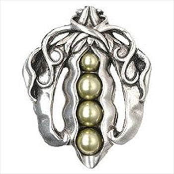 Notting Hill NHK-150-BP: Pearly Peapod Cabinet Knob - Brilliant Pewter