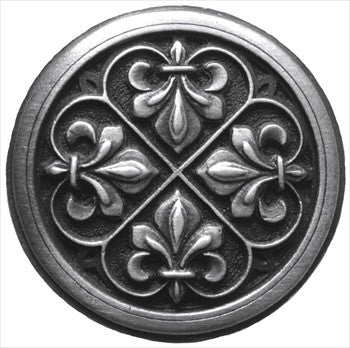 Notting Hill NHK-160-AP: Fleur-De-Lis Cabinet Knob - Antique Pewter