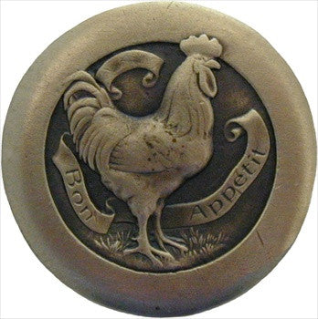 Notting Hill NHK-167-AB: Rooster Cabinet Knob - Antique Brass
