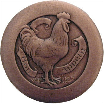 Notting Hill NHK-167-AC: Rooster Cabinet Knob - Antique Copper