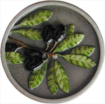 Notting Hill NHK-169-PHT: Olive Branch Cabinet Knob - Pewter