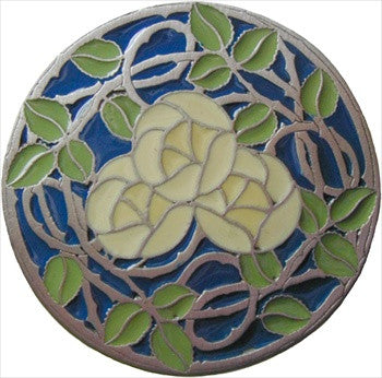 Notting Hill NHK-171-AP-B: Delaney's Rose Cabinet Knob - Blue/Antique Pewter