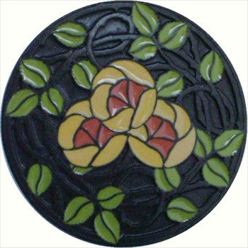 Notting Hill NHK-171-DB-D: Delaney's Rose Cabinet Knob - Yellow Coral/Dark Brass