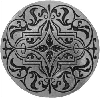 Notting Hill NHK-173-BP: Renaissance Etch Cabinet Knob - Brilliant Pewter