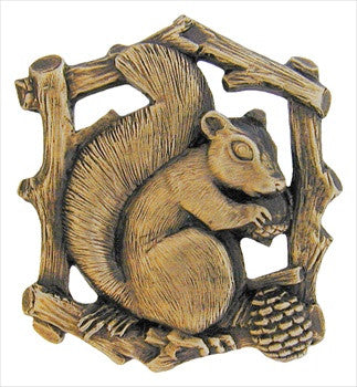 Notting Hill NHK-177-AB-L: Grey Squirrel Cabinet Knob (left side/faces right) - Antique Brass