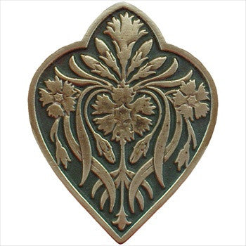 Notting Hill NHK-178-AB-C: Dianthus Cabinet Knob - Sage/Antique Brass