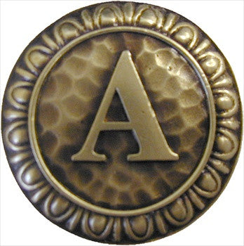 Notting Hill NHK-180-AB: Initial A Cabinet Knob - Antique Brass