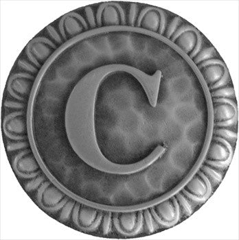 Notting Hill NHK-182-AP: Initial C Cabinet Knob - Antique Pewter