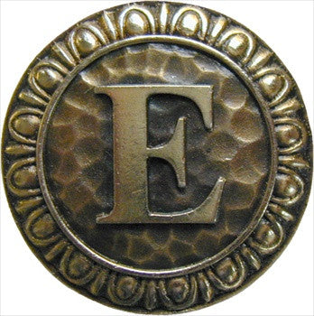 Notting Hill NHK-184-AB: Initial E Cabinet Knob - Antique Brass
