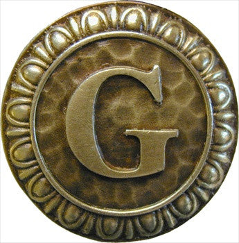 Notting Hill NHK-186-AB: Initial G Cabinet Knob - Antique Brass