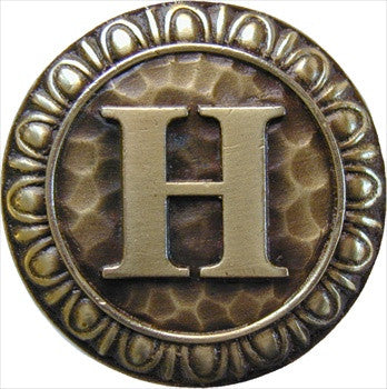 Notting Hill NHK-187-AB: Initial H Cabinet Knob - Antique Brass
