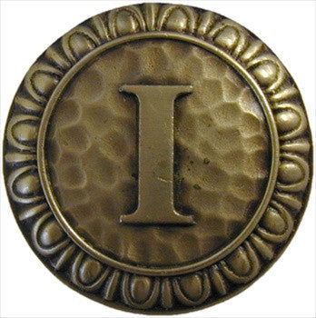 Notting Hill NHK-188-AB: Initial I Cabinet Knob - Antique Brass