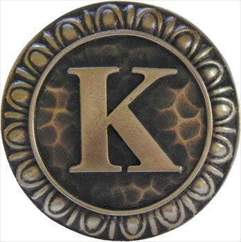 Notting Hill NHK-190-AB: Initial K Cabinet Knob - Antique Brass