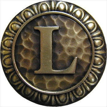 Notting Hill NHK-191-AB: Initial L Cabinet Knob - Antique Brass
