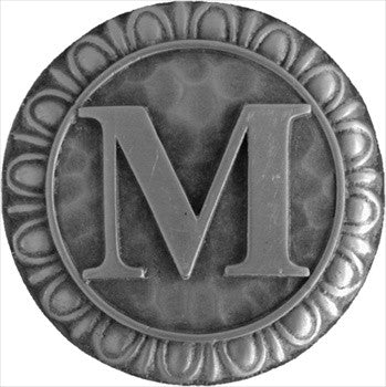 Notting Hill NHK-192-AP: Initial M Cabinet Knob - Antique Pewter