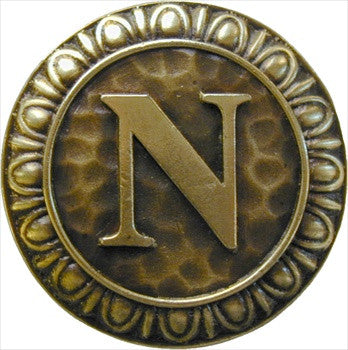 Notting Hill NHK-193-AB: Initial N Cabinet Knob - Antique Brass