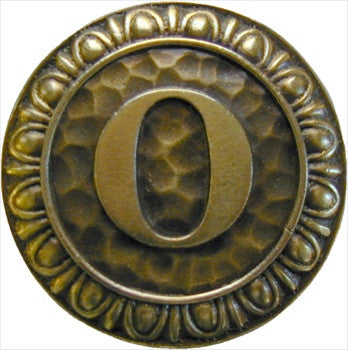 Notting Hill NHK-194-AB: Initial O Cabinet Knob - Antique Brass