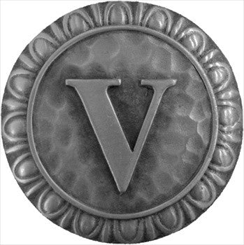 Notting Hill NHK-201-AP: Initial V Cabinet Knob - Antique Pewter