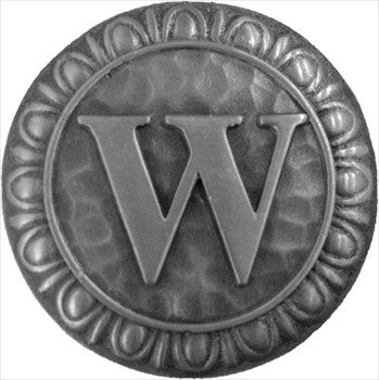 Notting Hill NHK-202-AP: Initial W Cabinet Knob - Antique Pewter
