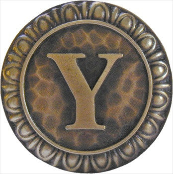 Notting Hill NHK-204-AB: Initial Y Cabinet Knob - Antique Brass