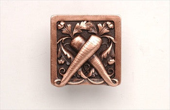 Notting Hill NHK-252-AC: Leafy Carrot Cabinet Knob - Antique Copper