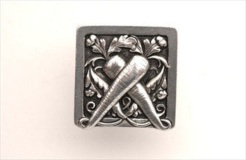 Notting Hill NHK-252-BP: Leafy Carrot Cabinet Knob - Brilliant Pewter