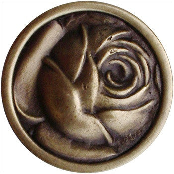 Notting Hill NHK-280-AB: Mckenna's Rose Cabinet Knob - Antique Brass