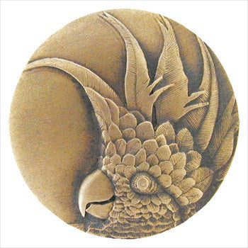 Notting Hill NHK-324-AB-R: Cockatoo (Small Right Side) Cabinet Knob - Antique Brass