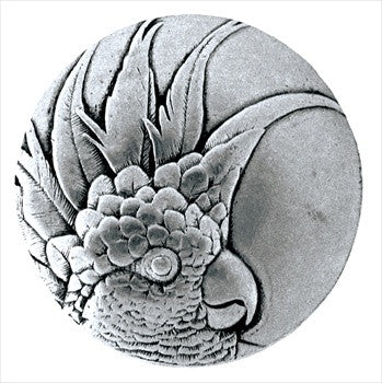 Notting Hill NHK-324-BP-L: Cockatoo (Small Left Side) Cabinet Knob - Brilliant Pewter