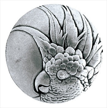 Notting Hill NHK-324-BP-R: Cockatoo (Small Right Side) Cabinet Knob - Brilliant Pewter